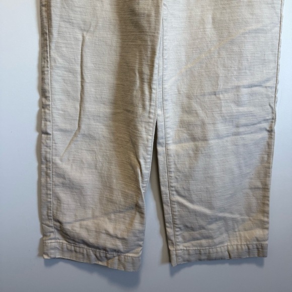 J. CREW 8 Cropped Twill Paper-Bag Cream Pants Belted Women’s Ivory - Picture 5 of 12